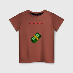 Детская футболка хлопок с принтом доллары из майнкрафта , 100% хлопок | круглый вырез горловины, полуприлегающий силуэт, длина до линии бедер | 