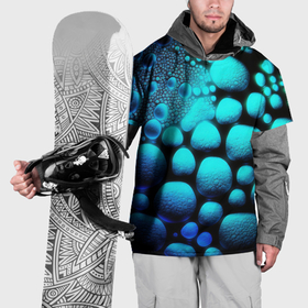 Накидка на куртку 3D с принтом Объемные неоновые капли в Тюмени, 100% полиэстер |  | Тематика изображения на принте: 