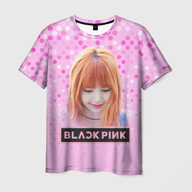 Мужская футболка 3D с принтом Blackpink Lisa , 100% полиэфир | прямой крой, круглый вырез горловины, длина до линии бедер | Тематика изображения на принте: 