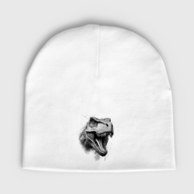 Мужская шапка демисезонная с принтом рисованная голова тирекса в Рязани,  |  | Тематика изображения на принте: 
