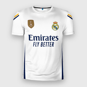 Мужская футболка 3D Slim с принтом Лука Модрич Реал Мадрид форма 23 24 домашняя , 100% полиэстер с улучшенными характеристиками | приталенный силуэт, круглая горловина, широкие плечи, сужается к линии бедра | 