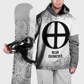 Накидка на куртку 3D с принтом Blue Exorcist glitch на светлом фоне , 100% полиэстер |  | 