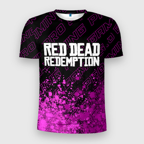 Мужская футболка 3D Slim с принтом Red Dead Redemption pro gaming: символ сверху в Санкт-Петербурге, 100% полиэстер с улучшенными характеристиками | приталенный силуэт, круглая горловина, широкие плечи, сужается к линии бедра | 