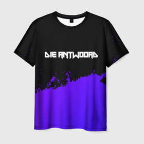 Мужская футболка 3D с принтом Die Antwoord purple grunge в Санкт-Петербурге, 100% полиэфир | прямой крой, круглый вырез горловины, длина до линии бедер | 