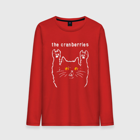 Мужской лонгслив хлопок с принтом The Cranberries rock cat в Новосибирске, 100% хлопок |  | 