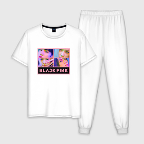 Мужская пижама хлопок с принтом Blackpink участницы в Курске, 100% хлопок | брюки и футболка прямого кроя, без карманов, на брюках мягкая резинка на поясе и по низу штанин
 | 