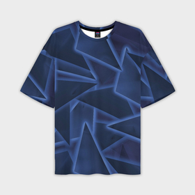 Мужская футболка oversize 3D с принтом Треугольники, неон в Белгороде,  |  | 