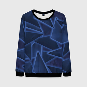 Мужской свитшот 3D с принтом Треугольники, неон в Ухте, 100% полиэстер с мягким внутренним слоем | круглый вырез горловины, мягкая резинка на манжетах и поясе, свободная посадка по фигуре | 