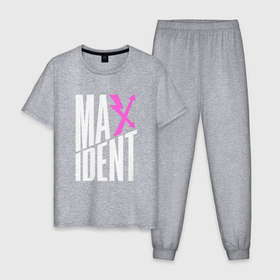 Мужская пижама хлопок с принтом Maxident   stray kids , 100% хлопок | брюки и футболка прямого кроя, без карманов, на брюках мягкая резинка на поясе и по низу штанин
 | Тематика изображения на принте: 