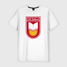 Мужская футболка хлопок Slim с принтом Old school logo в Екатеринбурге, 92% хлопок, 8% лайкра | приталенный силуэт, круглый вырез ворота, длина до линии бедра, короткий рукав | Тематика изображения на принте: 