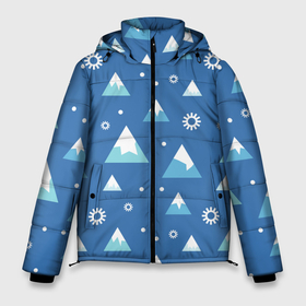 Мужская зимняя куртка 3D с принтом Снег в горах в Белгороде, верх — 100% полиэстер; подкладка — 100% полиэстер; утеплитель — 100% полиэстер | длина ниже бедра, свободный силуэт Оверсайз. Есть воротник-стойка, отстегивающийся капюшон и ветрозащитная планка. 

Боковые карманы с листочкой на кнопках и внутренний карман на молнии. | Тематика изображения на принте: 