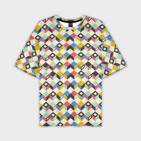Мужская футболка oversize 3D с принтом Абстракция из цветных кубиков ,  |  | 