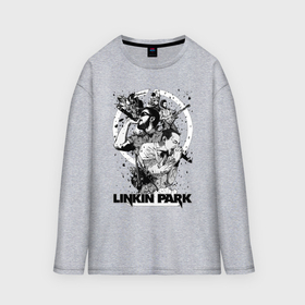 Мужской лонгслив oversize хлопок с принтом Linkin Park all ,  |  | Тематика изображения на принте: 