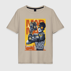 Мужская футболка хлопок Oversize с принтом Безумный Макс   дорога ярости в Тюмени, 100% хлопок | свободный крой, круглый ворот, “спинка” длиннее передней части | 