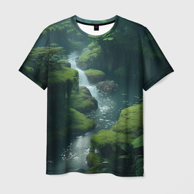 Мужская футболка 3D с принтом Зов природы в Курске, 100% полиэфир | прямой крой, круглый вырез горловины, длина до линии бедер | 