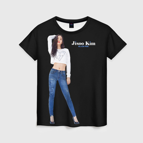 Женская футболка 3D с принтом Blackpink Magnificent Jisoo в Тюмени, 100% полиэфир ( синтетическое хлопкоподобное полотно) | прямой крой, круглый вырез горловины, длина до линии бедер | 