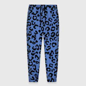 Мужские брюки 3D с принтом Синий леопард в Екатеринбурге, 100% полиэстер | манжеты по низу, эластичный пояс регулируется шнурком, по бокам два кармана без застежек, внутренняя часть кармана из мелкой сетки | Тематика изображения на принте: 