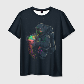 Мужская футболка 3D с принтом Неизведанный космос в Кировске, 100% полиэфир | прямой крой, круглый вырез горловины, длина до линии бедер | Тематика изображения на принте: 