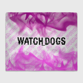 Плед 3D с принтом Watch Dogs pro gaming: надпись и символ в Кировске, 100% полиэстер | закругленные углы, все края обработаны. Ткань не мнется и не растягивается | 