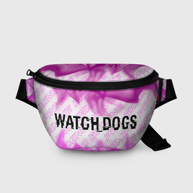 Поясная сумка 3D с принтом Watch Dogs pro gaming: надпись и символ в Белгороде, 100% полиэстер | плотная ткань, ремень с регулируемой длиной, внутри несколько карманов для мелочей, основное отделение и карман с обратной стороны сумки застегиваются на молнию | 