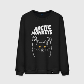 Мужской свитшот хлопок с принтом Arctic Monkeys rock cat , 100% хлопок |  | 