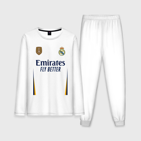 Мужская пижама с лонгсливом хлопок с принтом Винисиус Жуниор ФК Реал Мадрид форма 23 24 домашняя в Белгороде,  |  | 