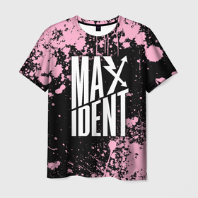 Мужская футболка 3D с принтом Stray kids   pink maxident в Курске, 100% полиэфир | прямой крой, круглый вырез горловины, длина до линии бедер | 
