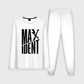 Мужская пижама с лонгсливом хлопок с принтом Maxident   black   stray kids ,  |  | Тематика изображения на принте: 
