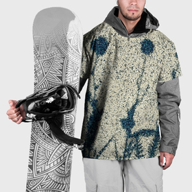 Накидка на куртку 3D с принтом Цветочная тень на сером текстурном фоне в Курске, 100% полиэстер |  | 