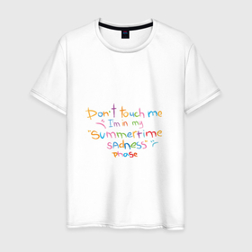 Мужская футболка хлопок с принтом Summertime sadness в Петрозаводске, 100% хлопок | прямой крой, круглый вырез горловины, длина до линии бедер, слегка спущенное плечо. | 