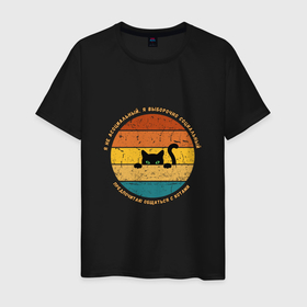Мужская футболка хлопок с принтом Я не асоциальный, общаюсь с котами, ретро закат в Санкт-Петербурге, 100% хлопок | прямой крой, круглый вырез горловины, длина до линии бедер, слегка спущенное плечо. | 