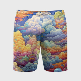 Мужские шорты спортивные с принтом Цветные фэнтази облака в Екатеринбурге,  |  | 