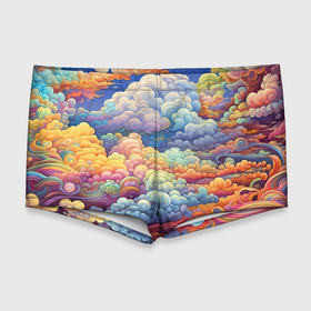 Мужские купальные плавки 3D с принтом Цветные фэнтази облака в Тюмени, Полиэстер 85%, Спандекс 15% |  | 