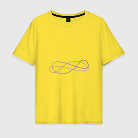 Мужская футболка хлопок Oversize с принтом Две цветных бесконечности в Новосибирске, 100% хлопок | свободный крой, круглый ворот, “спинка” длиннее передней части | Тематика изображения на принте: 