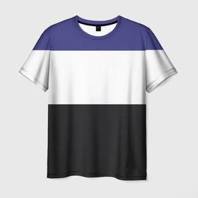 Мужская футболка 3D с принтом Три цветных полосы в Белгороде, 100% полиэфир | прямой крой, круглый вырез горловины, длина до линии бедер | 