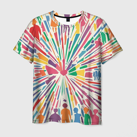 Мужская футболка 3D с принтом цветные будни в Белгороде, 100% полиэфир | прямой крой, круглый вырез горловины, длина до линии бедер | 