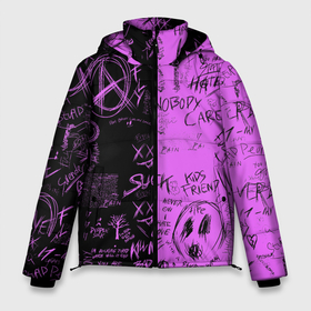 Мужская зимняя куртка 3D с принтом Dead inside purple black в Екатеринбурге, верх — 100% полиэстер; подкладка — 100% полиэстер; утеплитель — 100% полиэстер | длина ниже бедра, свободный силуэт Оверсайз. Есть воротник-стойка, отстегивающийся капюшон и ветрозащитная планка. 

Боковые карманы с листочкой на кнопках и внутренний карман на молнии. | 