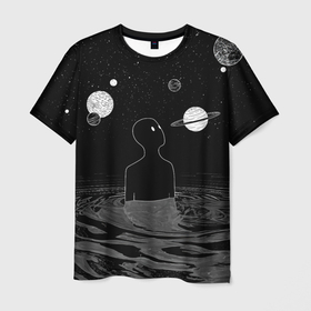 Мужская футболка 3D с принтом Погружение во вселенную в Курске, 100% полиэфир | прямой крой, круглый вырез горловины, длина до линии бедер | 