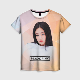 Женская футболка 3D с принтом Jennie  Kim   Blackpink в Тюмени, 100% полиэфир ( синтетическое хлопкоподобное полотно) | прямой крой, круглый вырез горловины, длина до линии бедер | 