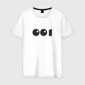 Мужская футболка хлопок с принтом Number 001 в Санкт-Петербурге, 100% хлопок | прямой крой, круглый вырез горловины, длина до линии бедер, слегка спущенное плечо. | 