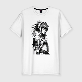 Мужская футболка хлопок Slim с принтом Cool girl   anime   neural network в Кировске, 92% хлопок, 8% лайкра | приталенный силуэт, круглый вырез ворота, длина до линии бедра, короткий рукав | 