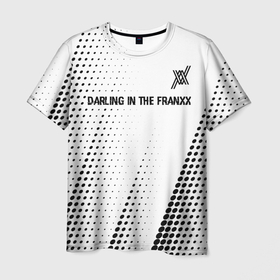 Мужская футболка 3D с принтом Darling in the FranXX glitch на светлом фоне: символ сверху в Курске, 100% полиэфир | прямой крой, круглый вырез горловины, длина до линии бедер | Тематика изображения на принте: 