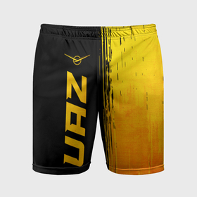 Мужские шорты спортивные с принтом UAZ   gold gradient: по вертикали в Петрозаводске,  |  | 