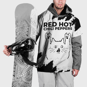 Накидка на куртку 3D с принтом Red Hot Chili Peppers рок кот на светлом фоне в Белгороде, 100% полиэстер |  | Тематика изображения на принте: 