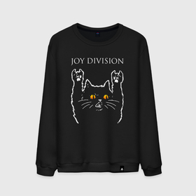 Мужской свитшот хлопок с принтом Joy Division rock cat , 100% хлопок |  | 