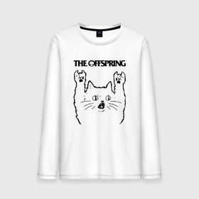 Мужской лонгслив хлопок с принтом The Offspring   rock cat , 100% хлопок |  | Тематика изображения на принте: 