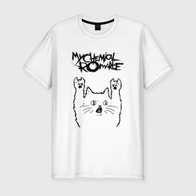 Мужская футболка хлопок Slim с принтом My Chemical Romance   rock cat в Новосибирске, 92% хлопок, 8% лайкра | приталенный силуэт, круглый вырез ворота, длина до линии бедра, короткий рукав | 