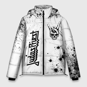 Мужская зимняя куртка 3D с принтом Judas Priest и рок символ на светлом фоне в Новосибирске, верх — 100% полиэстер; подкладка — 100% полиэстер; утеплитель — 100% полиэстер | длина ниже бедра, свободный силуэт Оверсайз. Есть воротник-стойка, отстегивающийся капюшон и ветрозащитная планка. 

Боковые карманы с листочкой на кнопках и внутренний карман на молнии. | Тематика изображения на принте: 