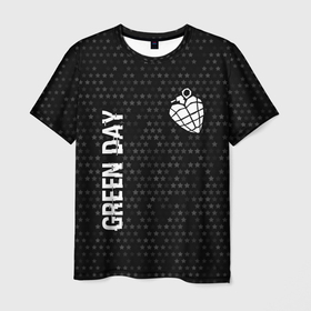 Мужская футболка 3D с принтом Green Day glitch на темном фоне: надпись, символ в Кировске, 100% полиэфир | прямой крой, круглый вырез горловины, длина до линии бедер | 