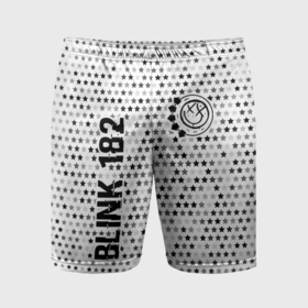 Мужские шорты спортивные с принтом Blink 182 glitch на светлом фоне: надпись, символ ,  |  | 